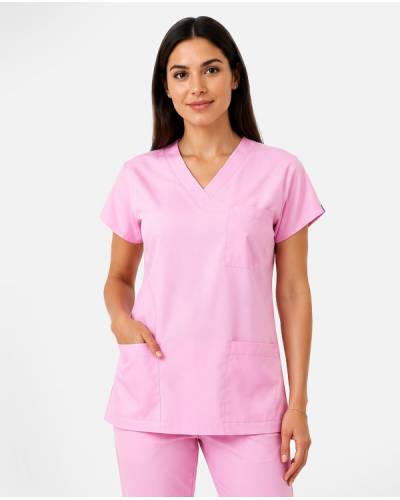 Pembe Likralı Takım Scrubs