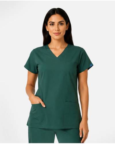 Avcı Yeşili Likralı Takım Scrubs