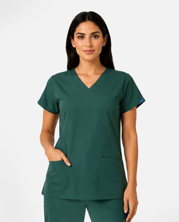 Avcı Yeşili Likralı Takım Scrubs