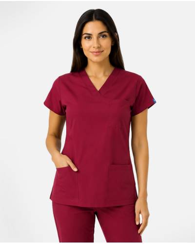 Bordo Likralı Takım Scrubs
