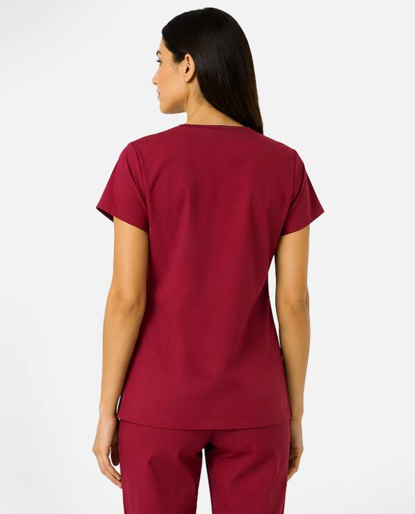 Bordo Likralı Takım Scrubs